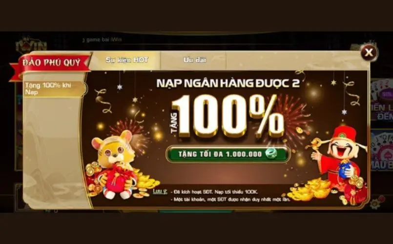 Khởi đầu ấn tượng với khuyến mãi Iwin nạp tặng 100%