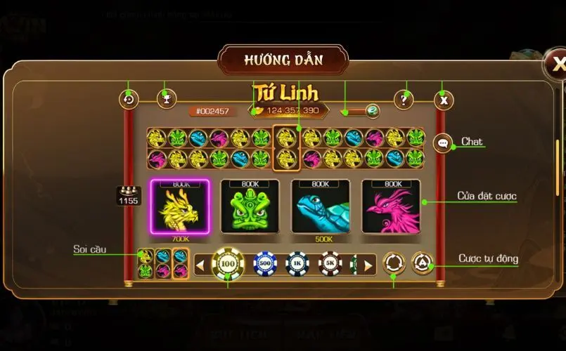 Luật chơi slot game Tứ Linh