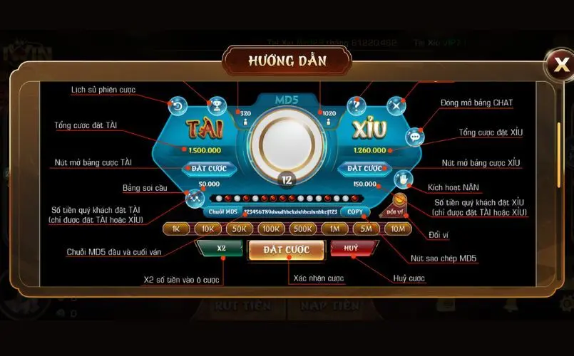 Quy trình chơi Tài Xỉu tại cổng game Iwin